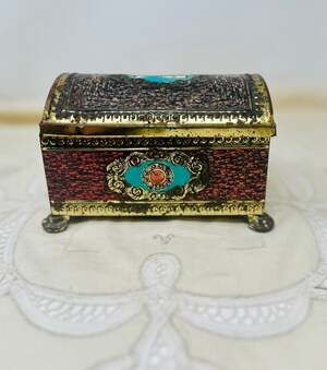 Vintage Blue Bird Confectionery Treasure Chest Money Box Tin